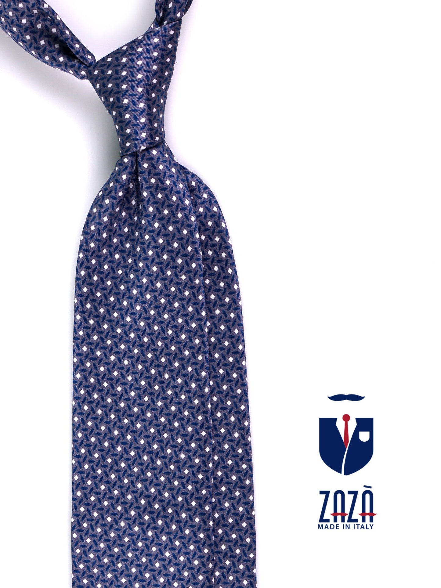 DEBHOR 3-fold printed silk tie in grey