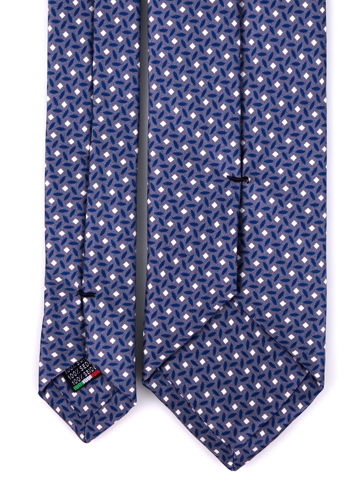 DEBHOR 3-fold printed silk tie in grey