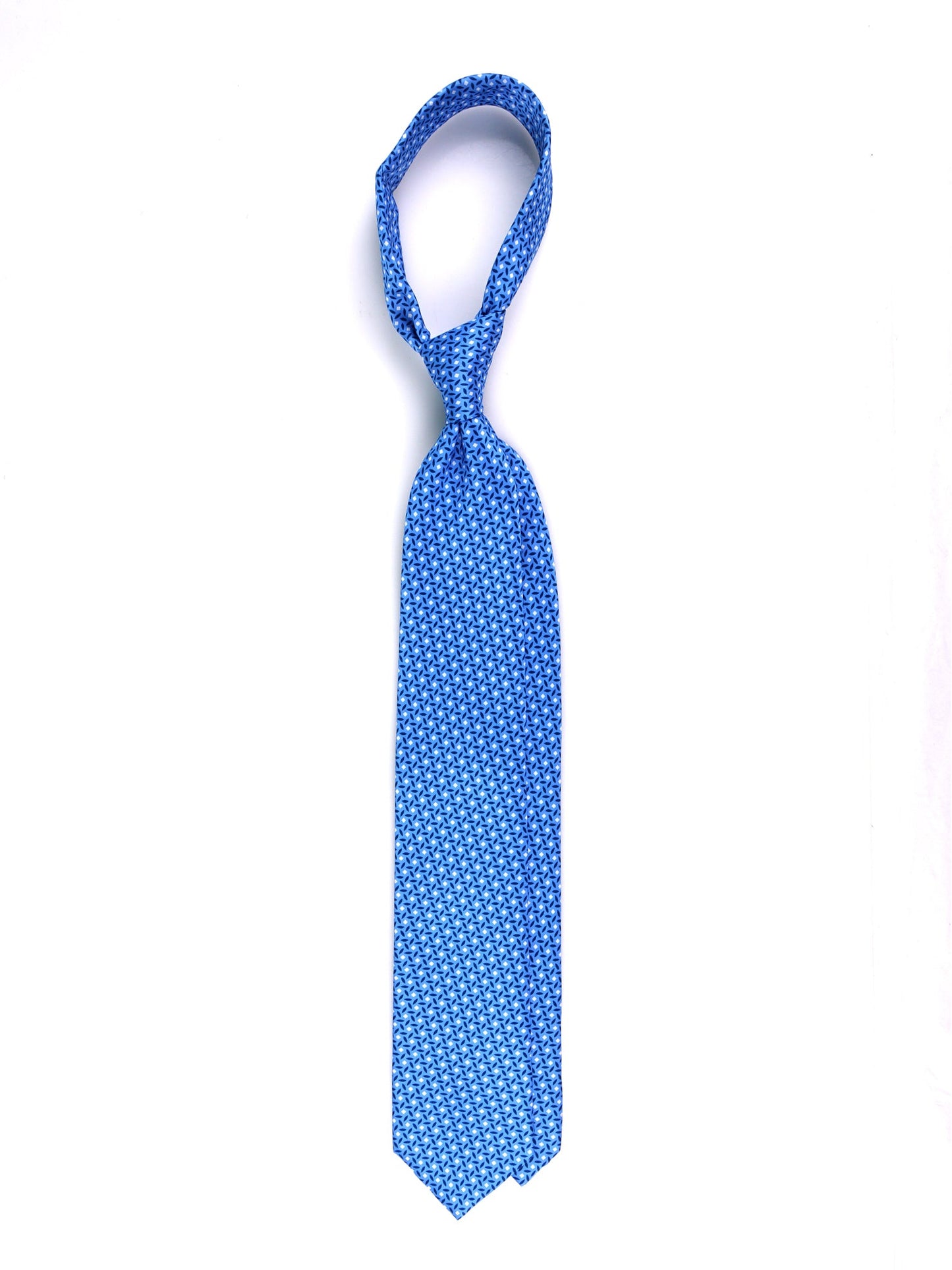 DEBHOR light blue printed silk 3-fold tie