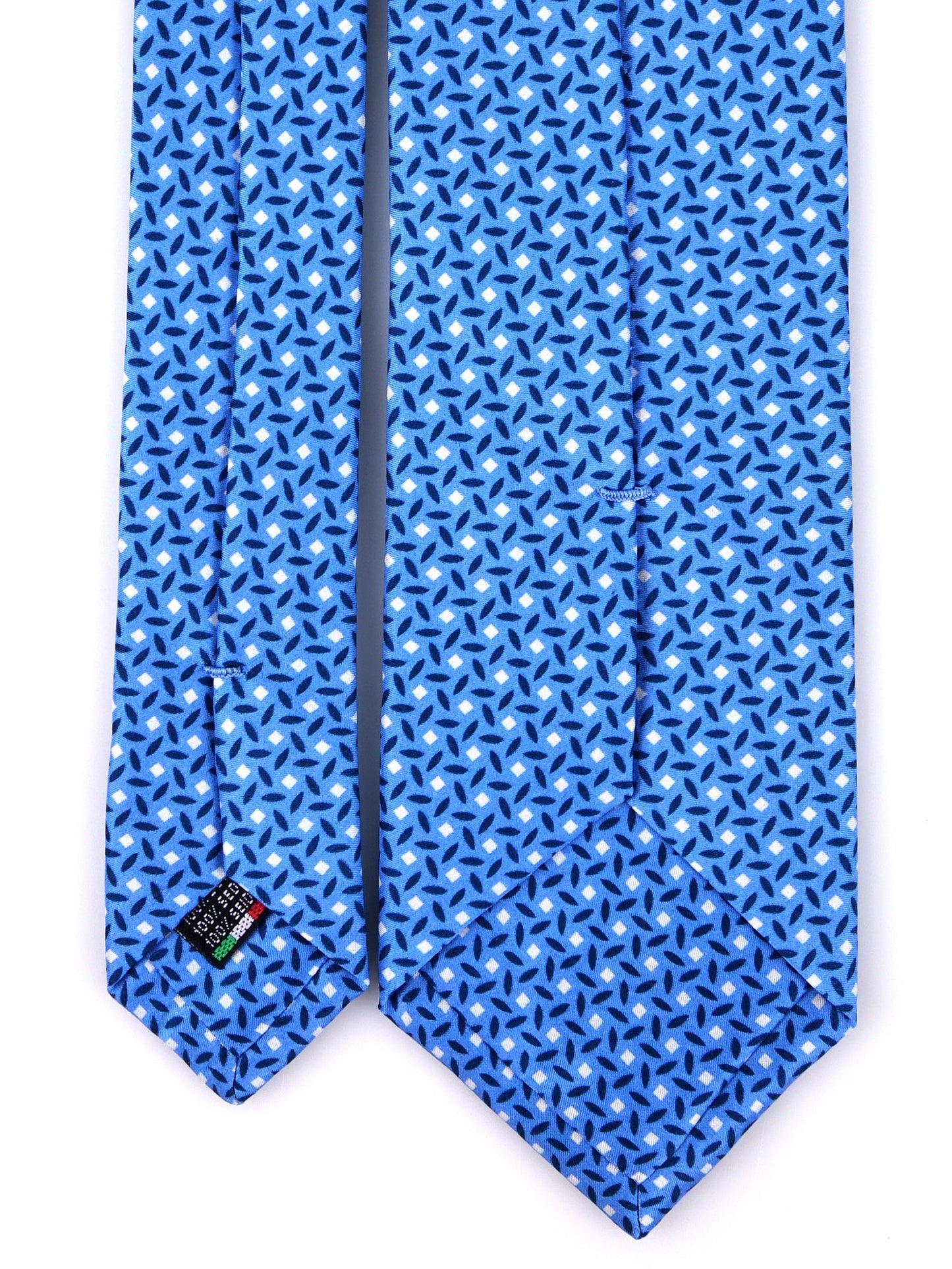 DEBHOR light blue printed silk 3-fold tie