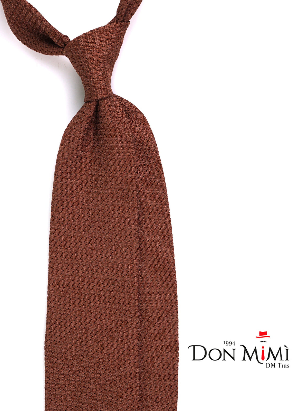 RUBINO 3 Folds Light Brown Silk Grenadine Tie