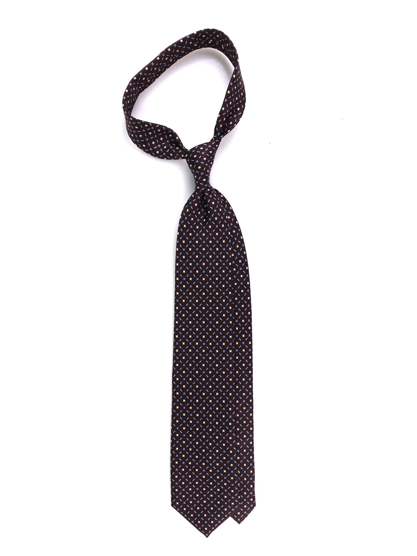 DIGLETT 7-fold tie brown English printed silk