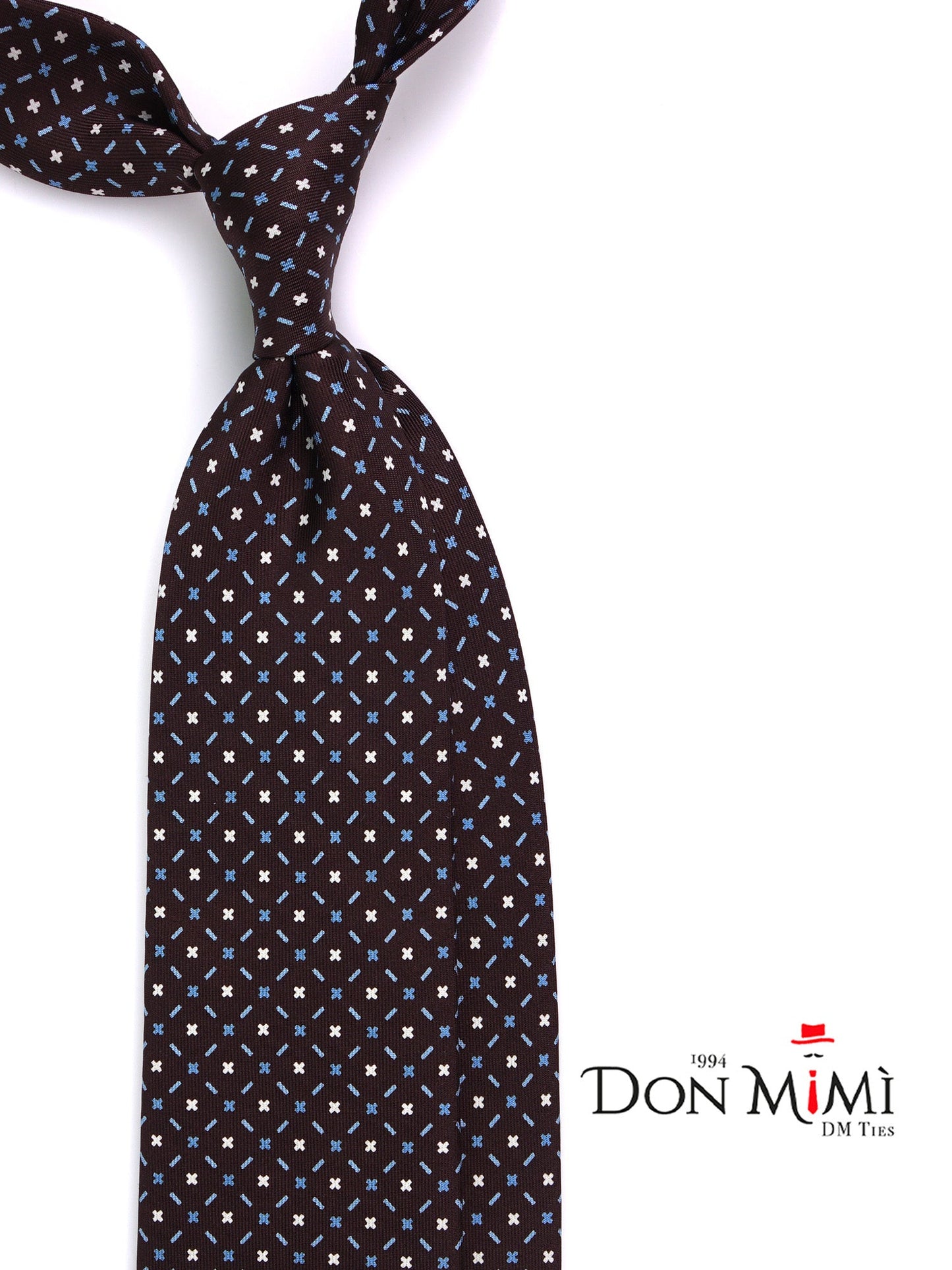 DIGLETT 7-fold tie brown English printed silk