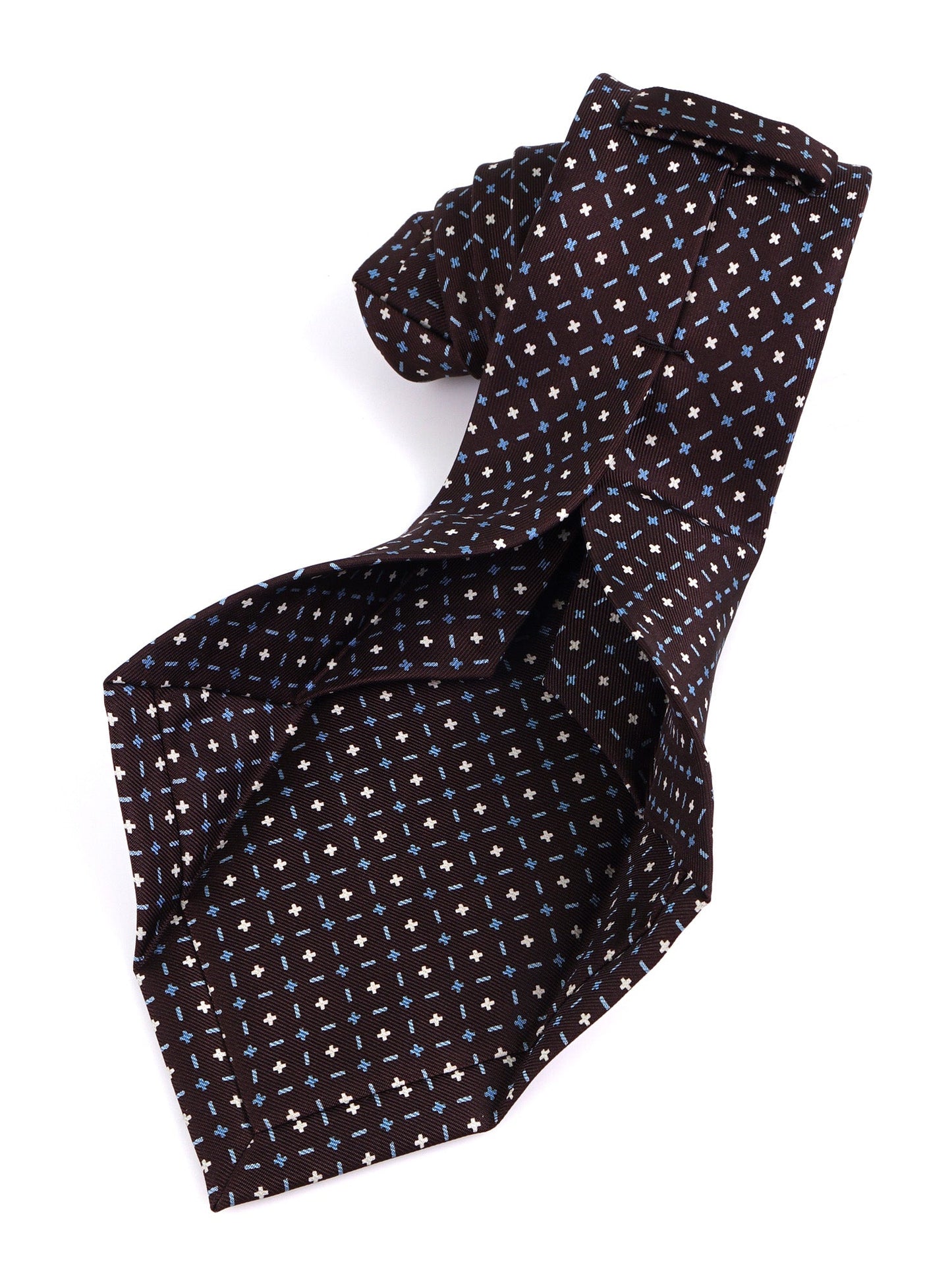 DIGLETT 7-fold tie brown English printed silk