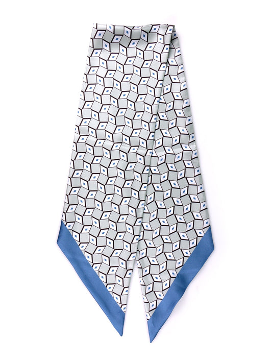 DOUG twilly foulard in green printed silk