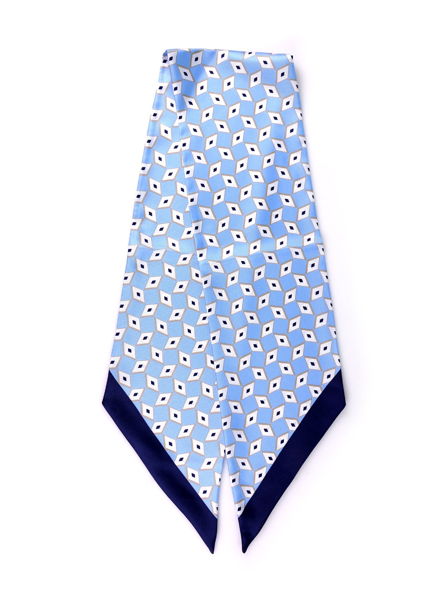 DOUG twilly foulard in light blue printed silk