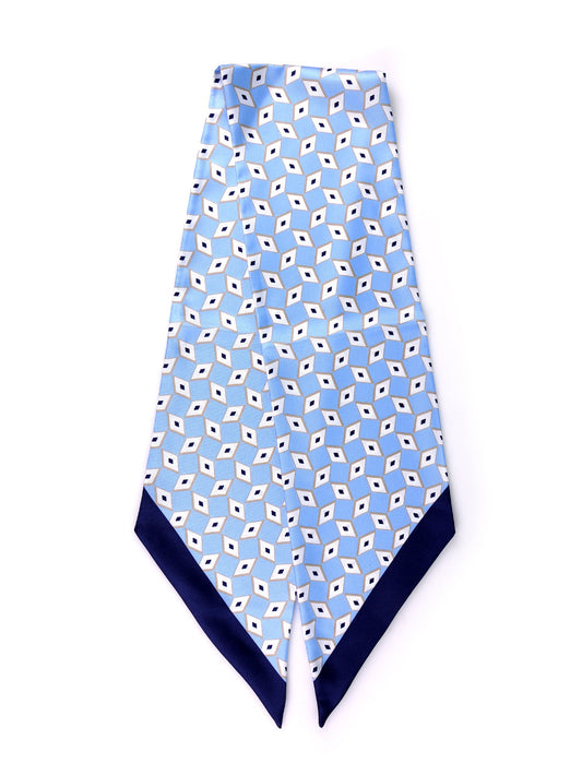 DOUG twilly foulard in light blue printed silk