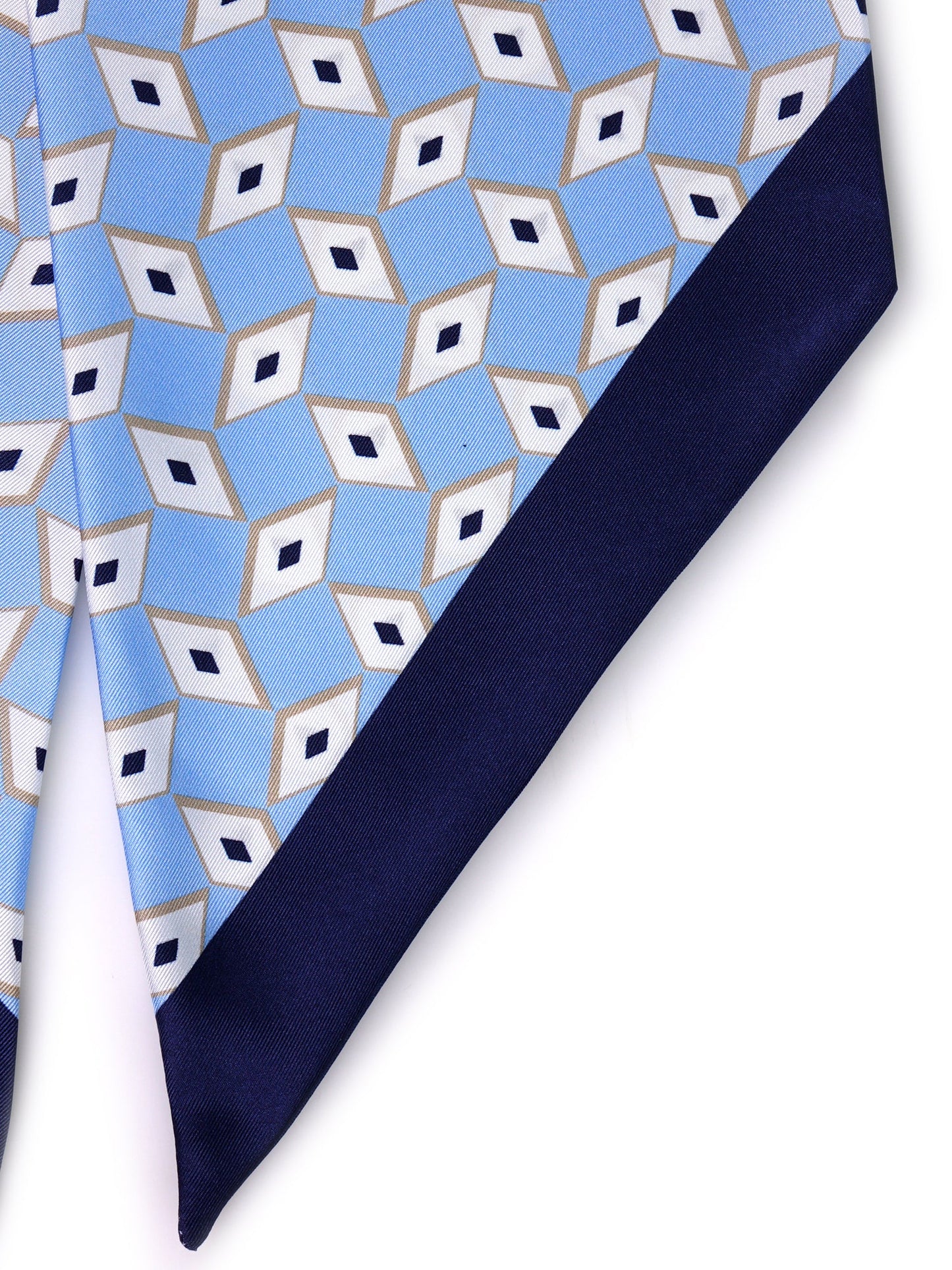 DOUG twilly foulard in light blue printed silk