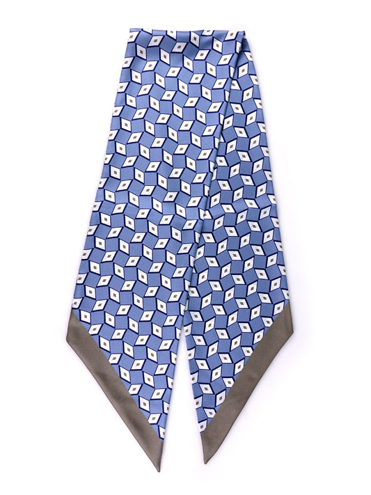 DOUG light blue twilly foulard in printed silk