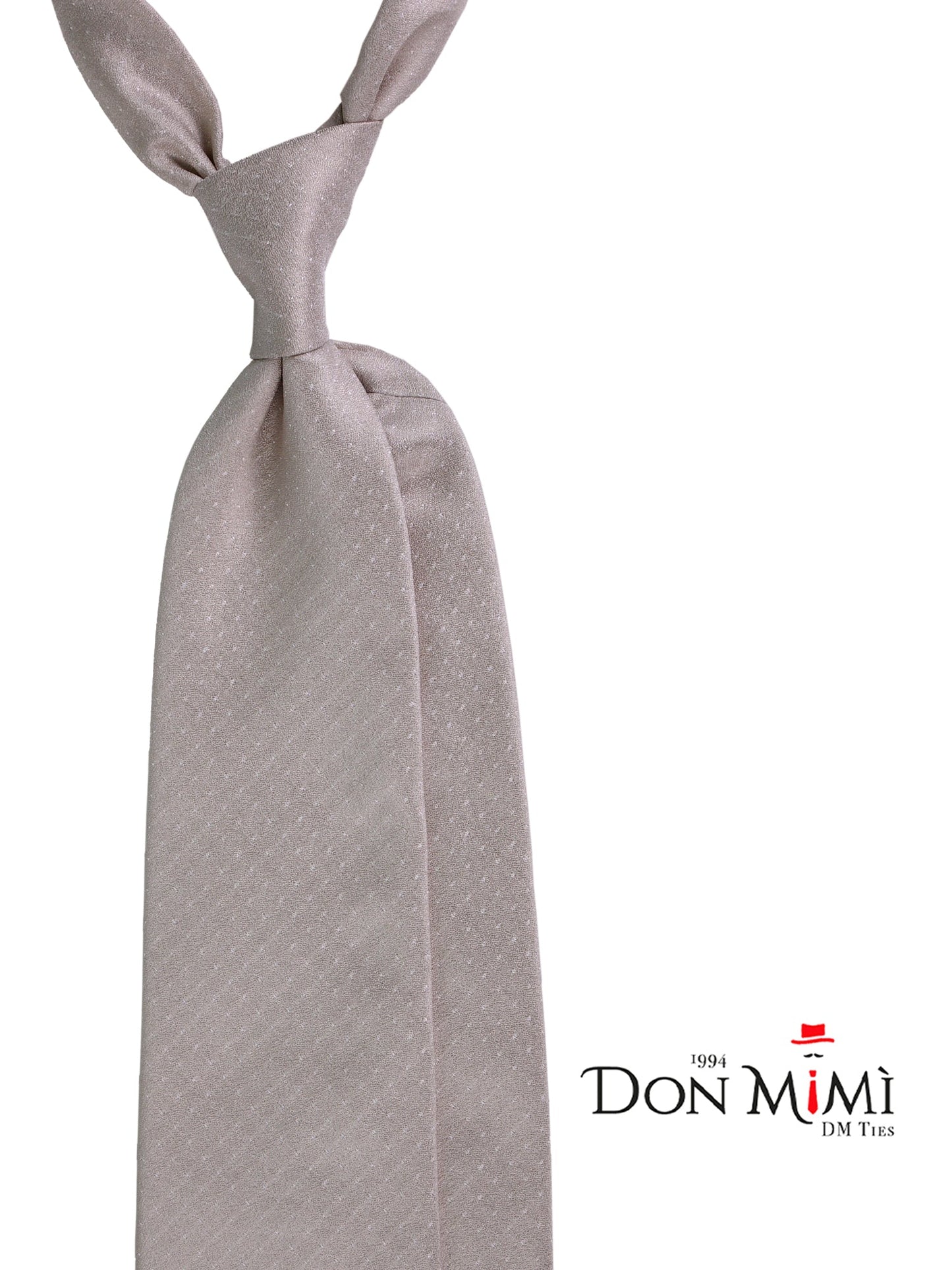 Beige DUNE woven silk 3-Fold Tie