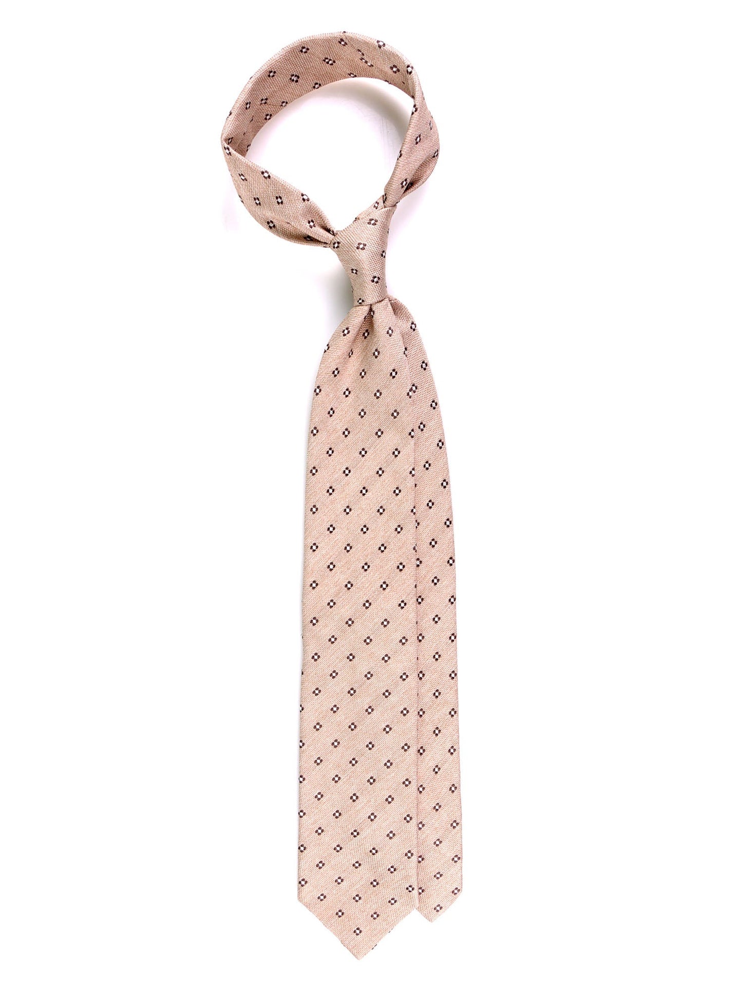 3-fold EARL silk\cotton tie Beige