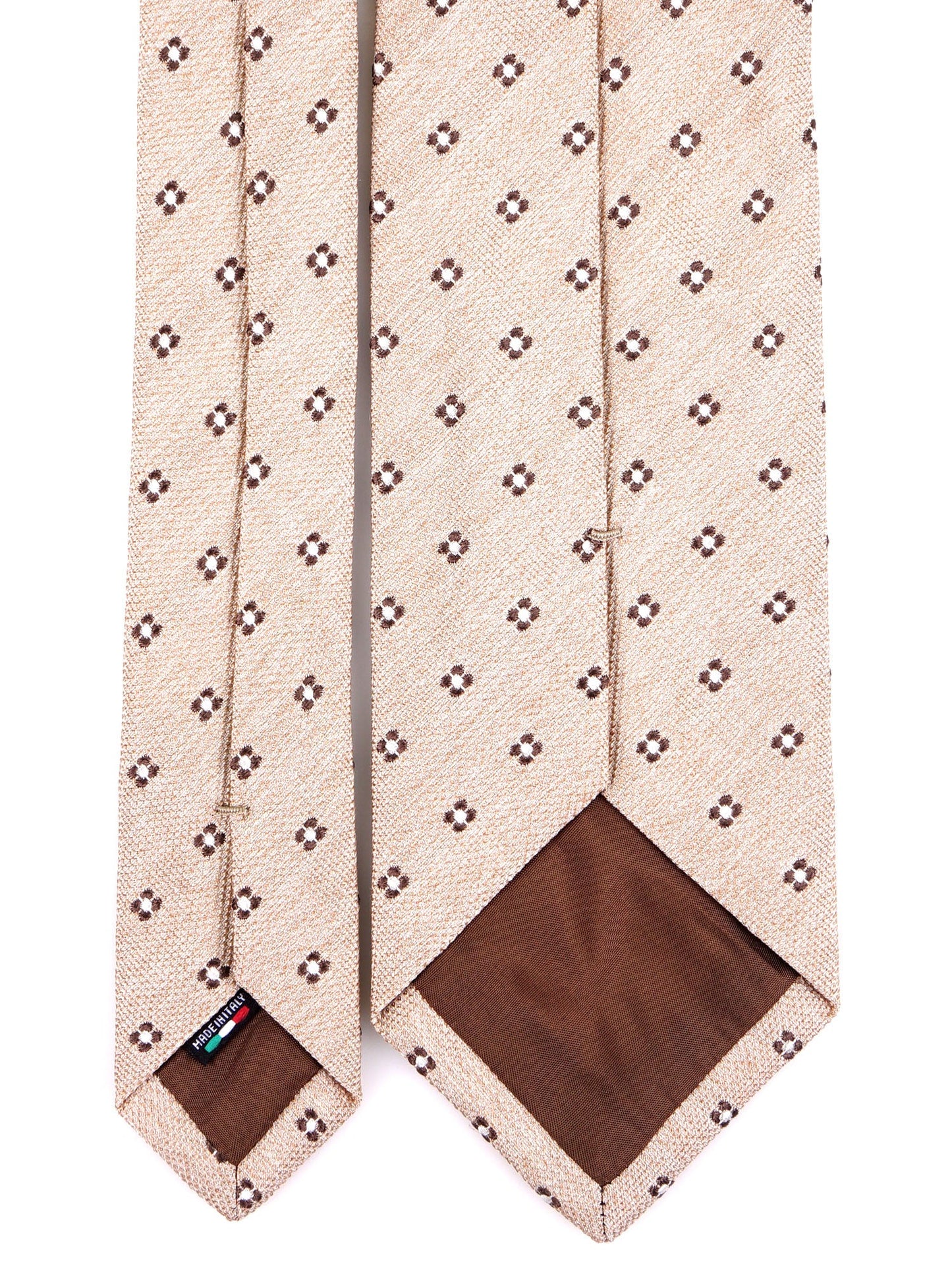 3-fold EARL silk\cotton tie Beige