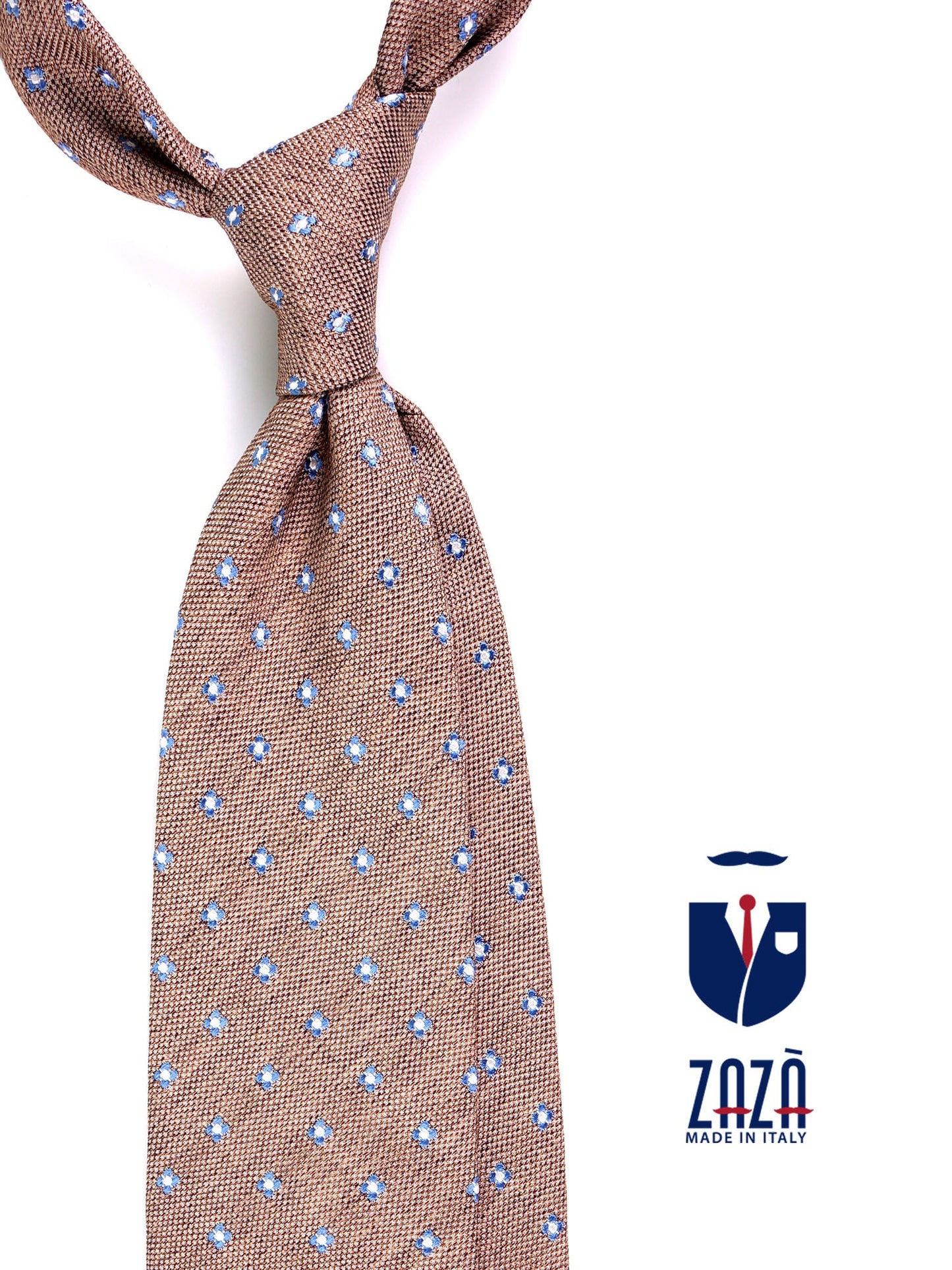 EARL 3-fold silk\cotton tie Light brown