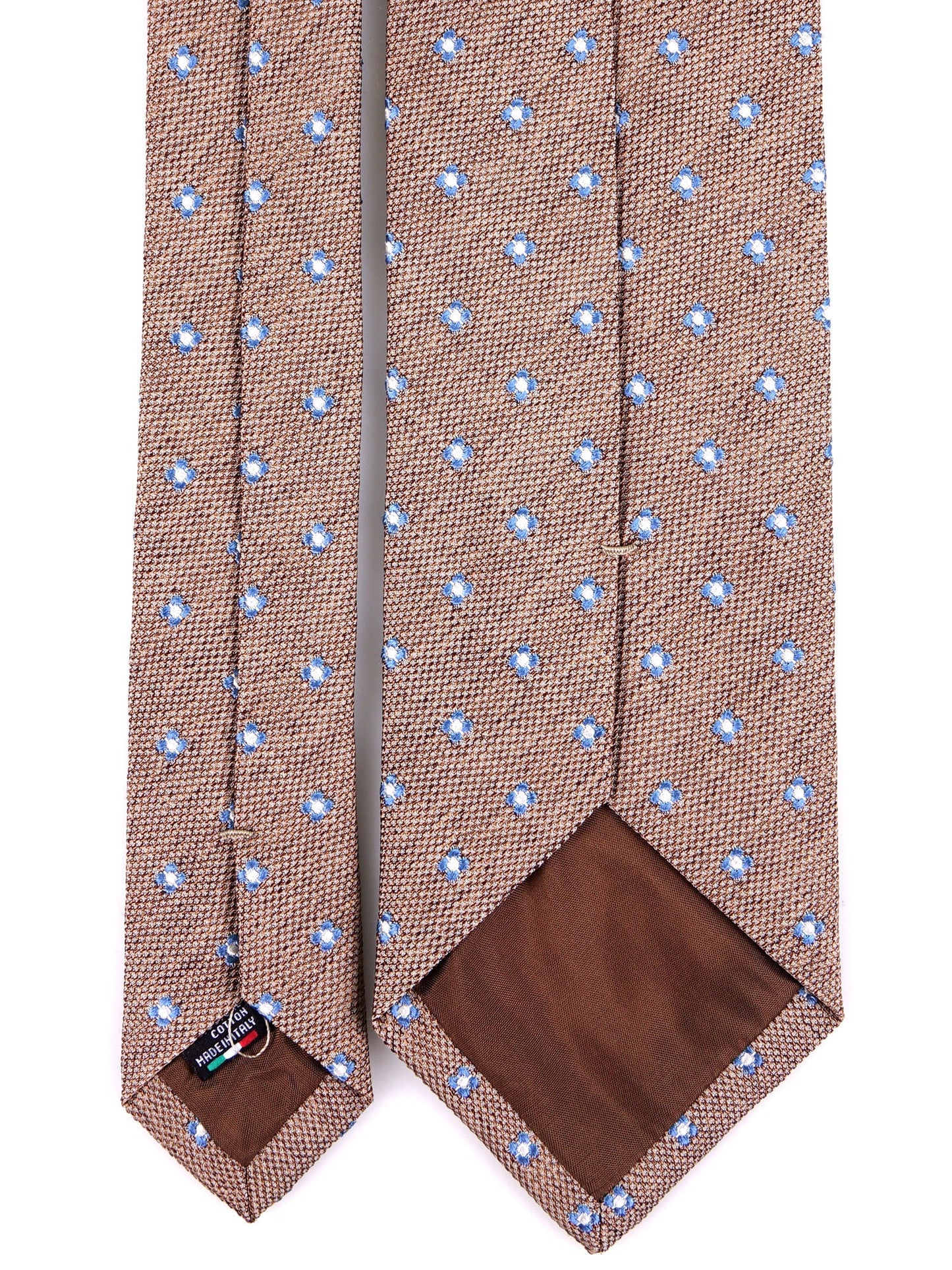 EARL 3-fold silk\cotton tie Light brown