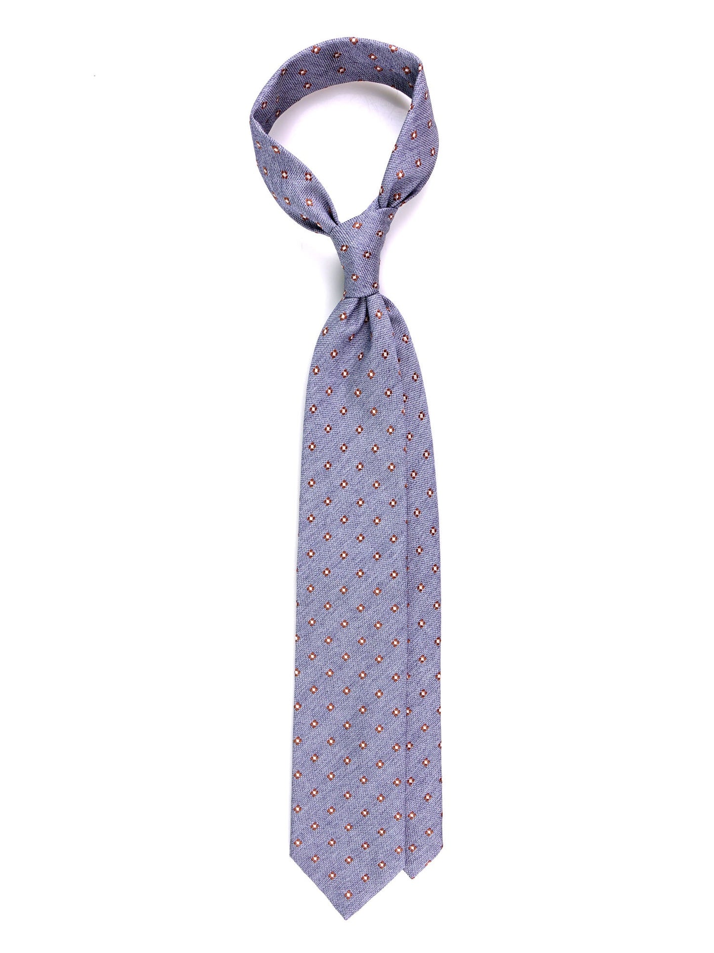3-fold tie EARL silk\cotton light blue
