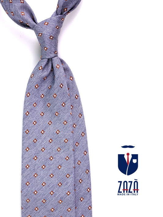3-fold tie EARL silk\cotton light blue