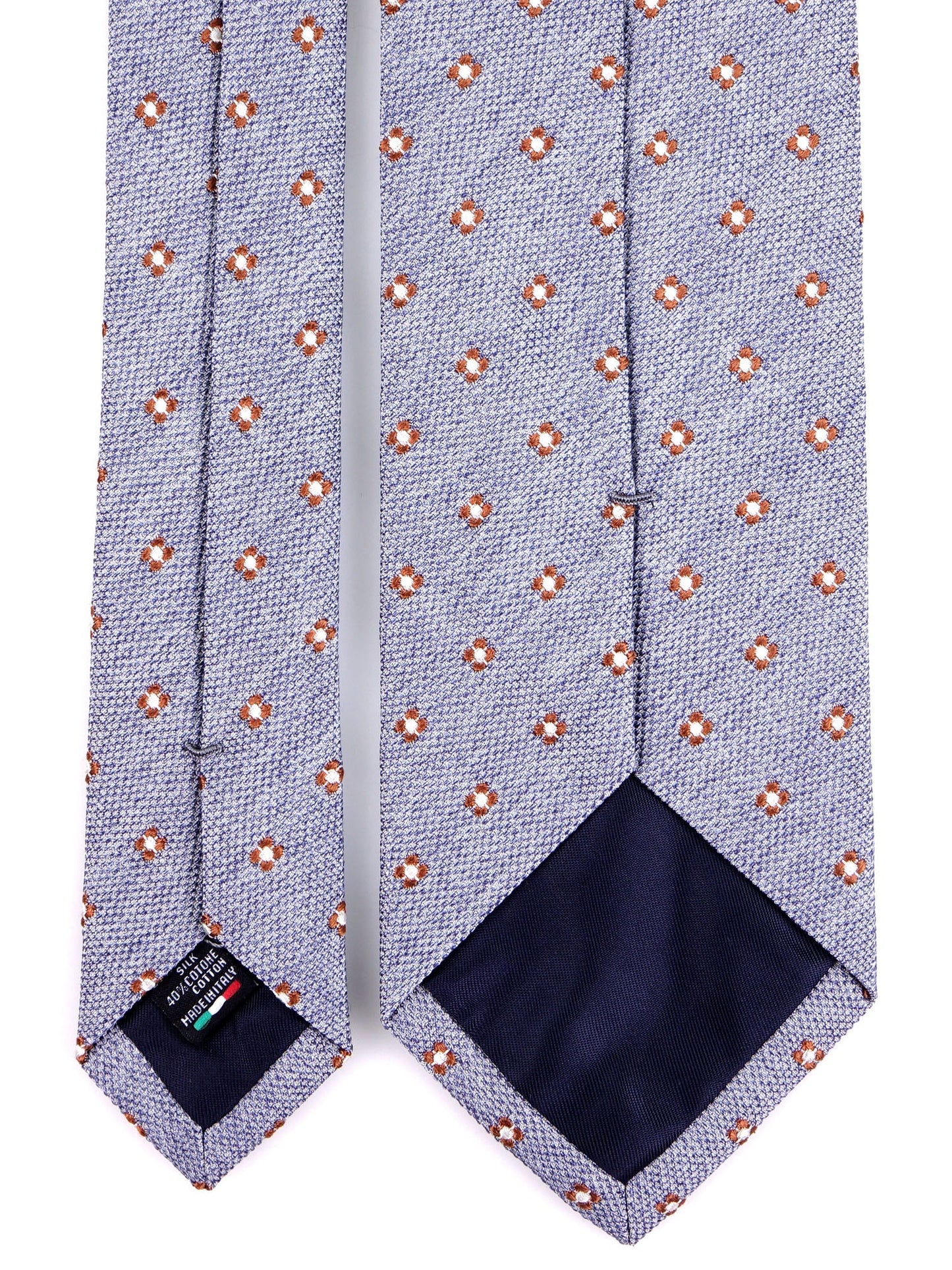 3-fold tie EARL silk\cotton light blue