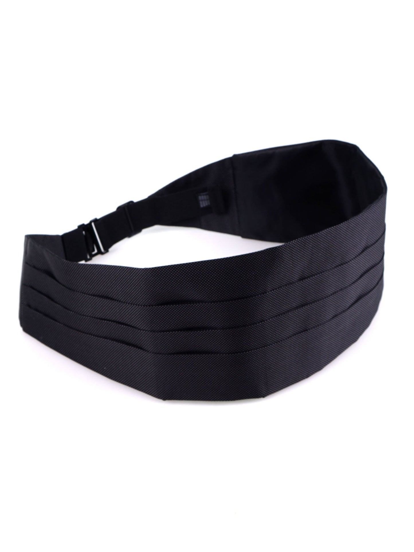 Black ELEGANZA Tuxedo Cummerbund in Woven Silk