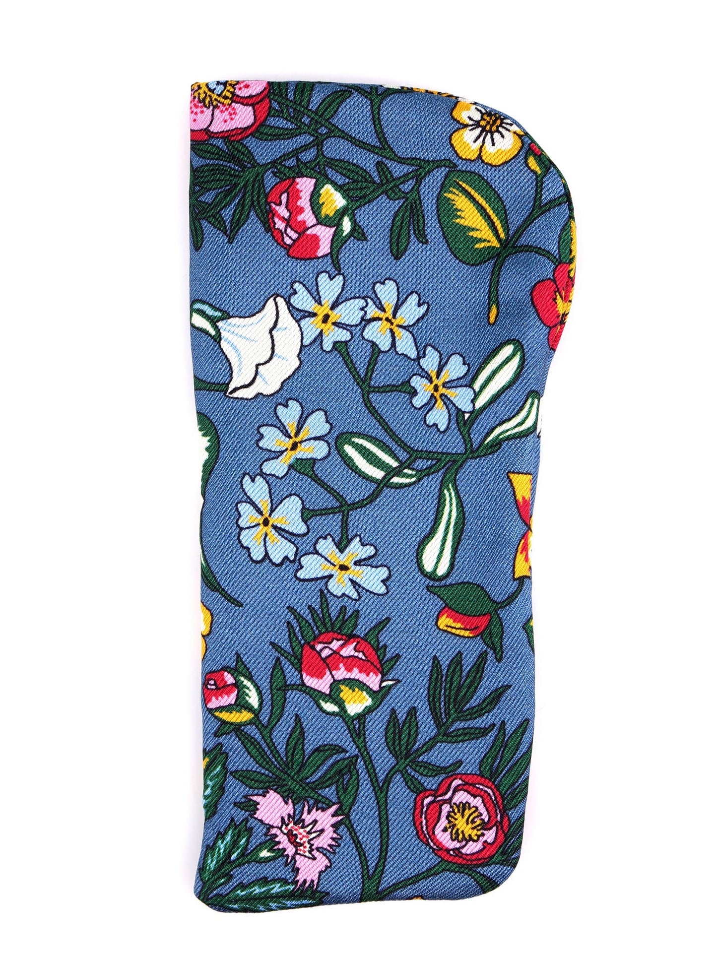 ELYSIA multicolor glasses case in English printed silk
