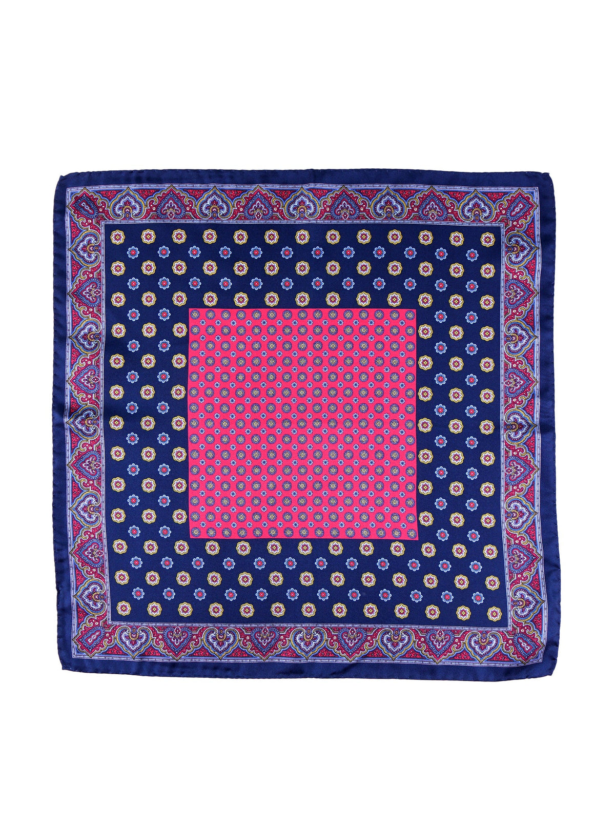 Blue XL Printed Silk Pocket Square ERSELO