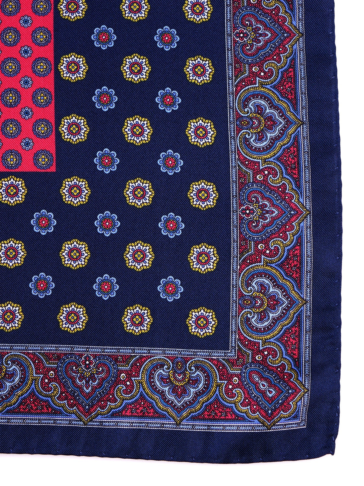 Blue XL Printed Silk Pocket Square ERSELO