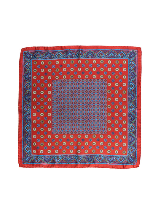 Brown XL printed silk pocket square ERSELO