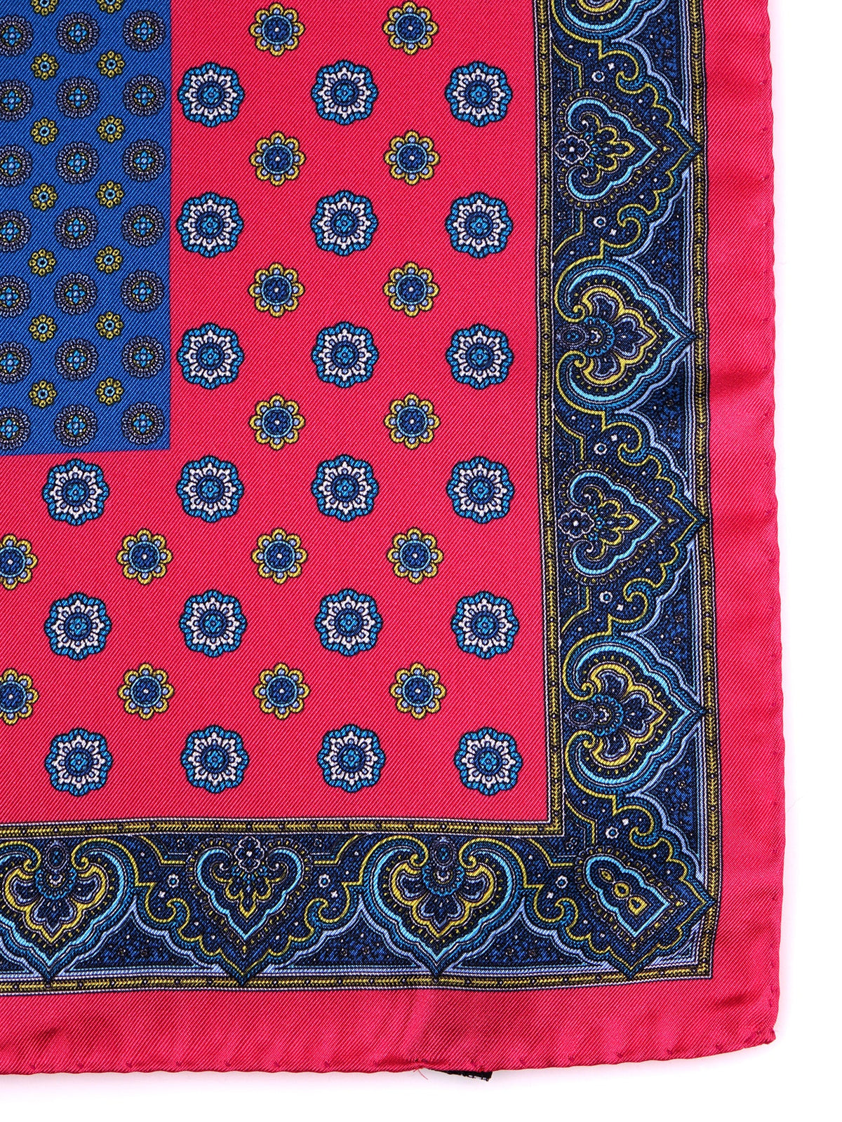 Red XL printed silk pocket square ERSELO