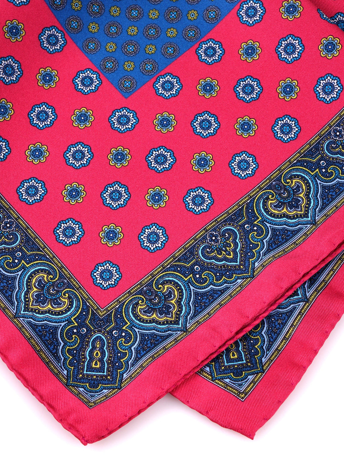 Red XL printed silk pocket square ERSELO