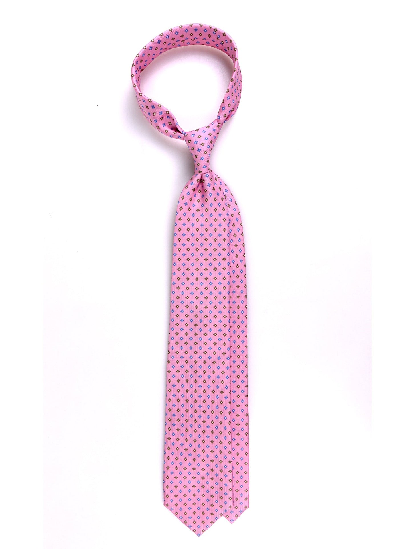 7-Fold tie EVE pink printed English silk
