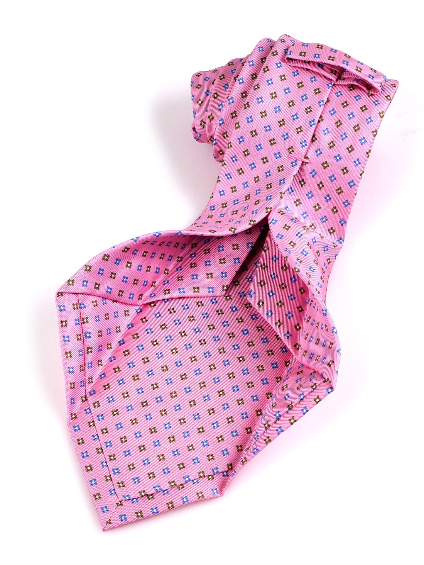 7-Fold tie EVE pink printed English silk