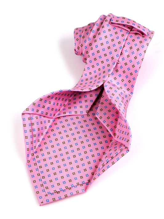 7-Fold tie EVE pink printed English silk
