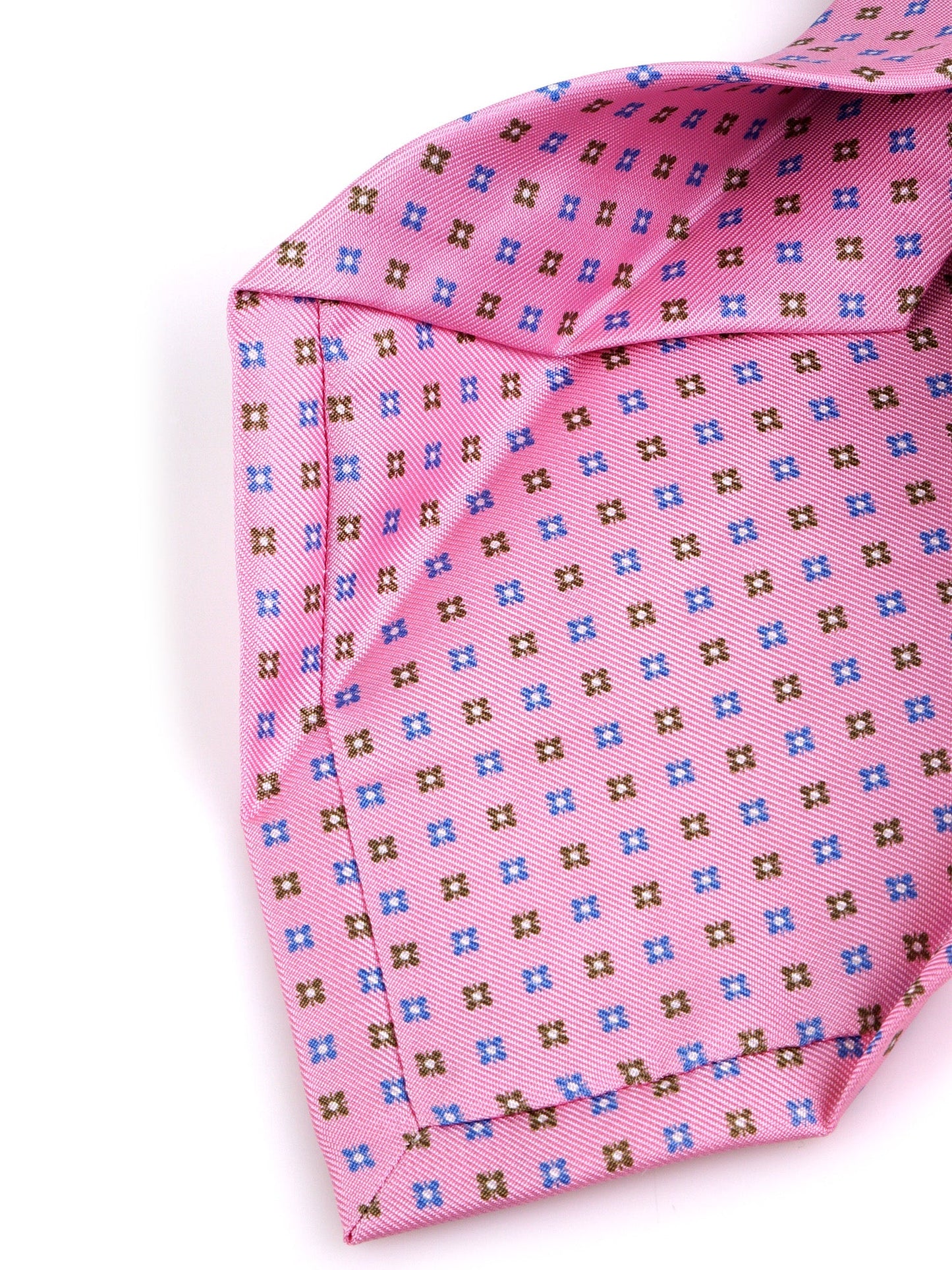7-Fold tie EVE pink printed English silk