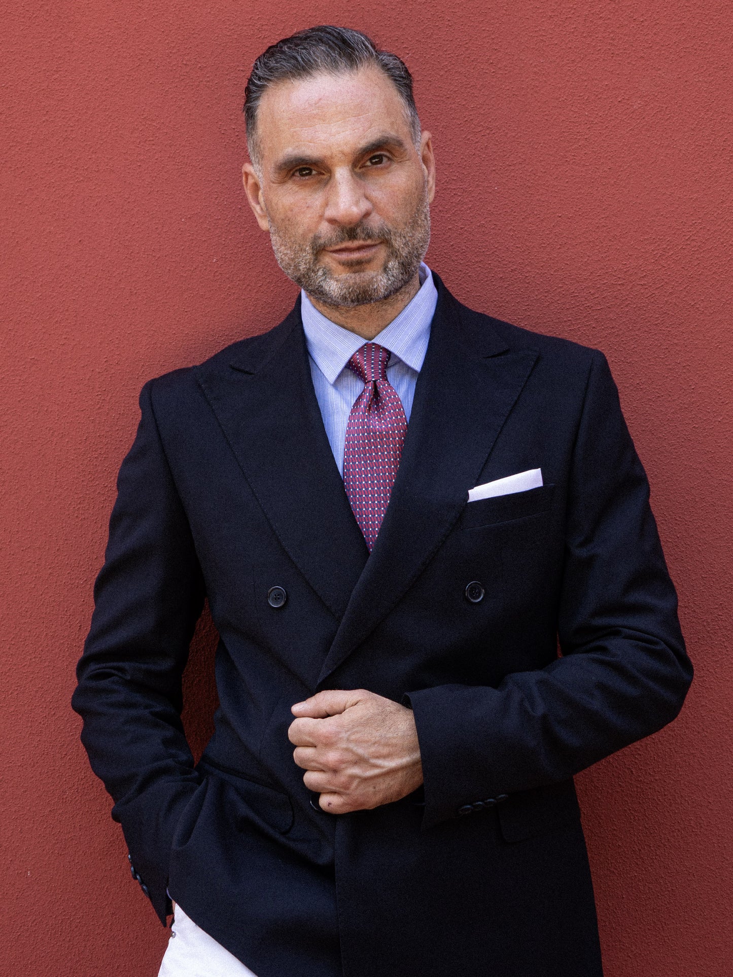 Red 3 Folds FAKITA Printed Silk Tie