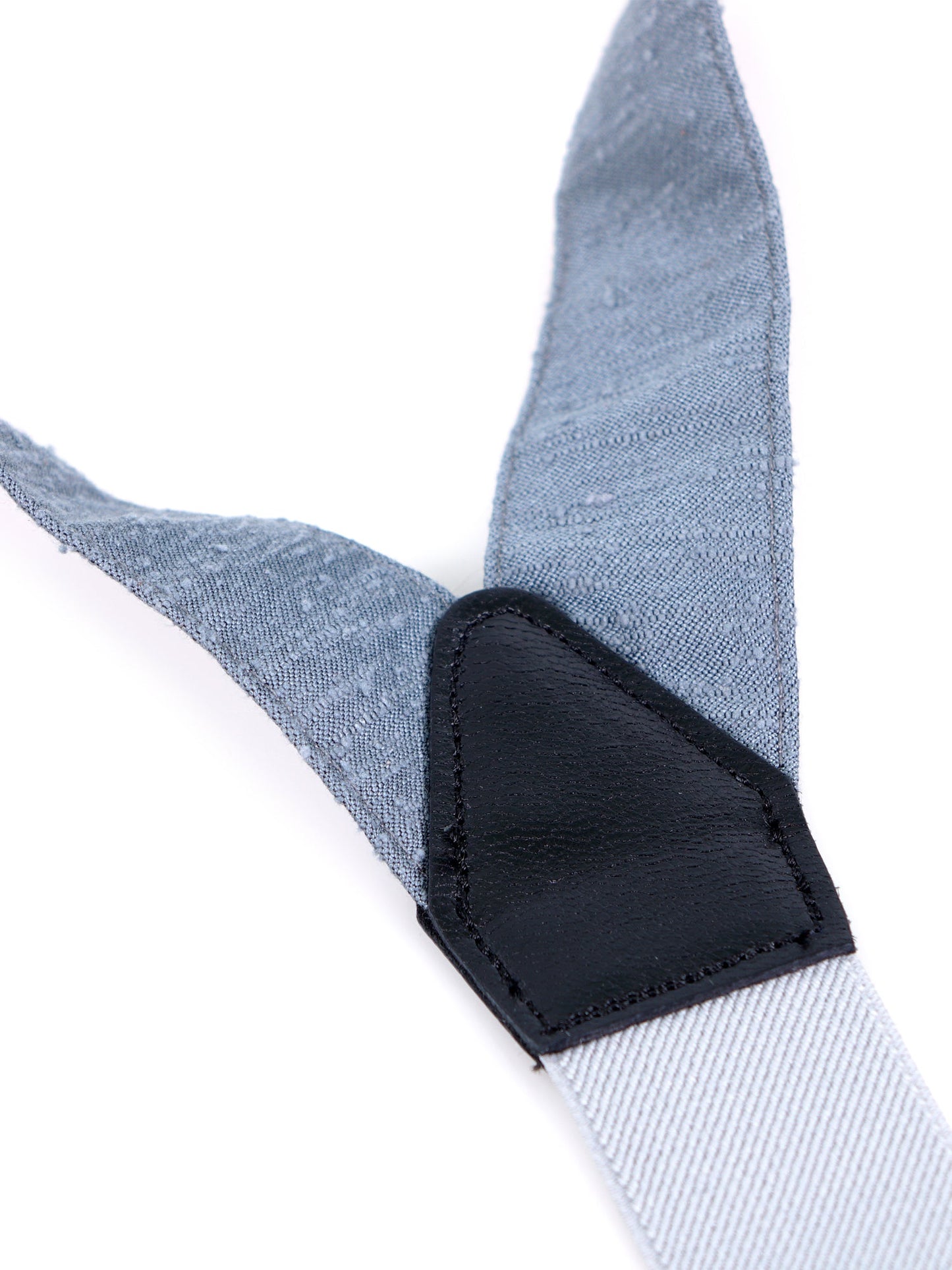 Bretella a Y in seta shantung blu avion con lacci in tessuto e clip FARMA