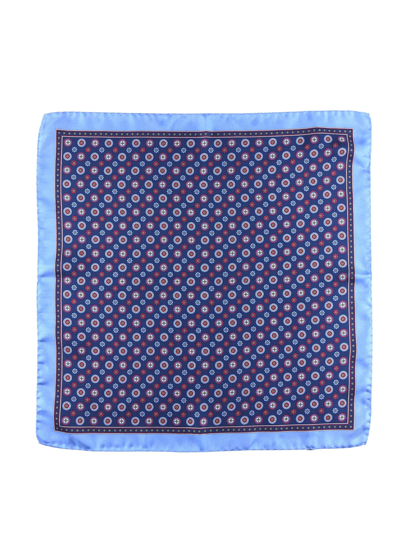 Pocket square 45x45cm blue in printed silk SKINNER