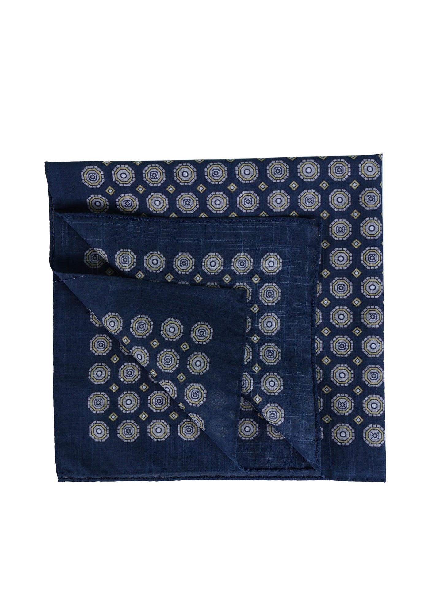 XL blue cotton pocket square ROSERY