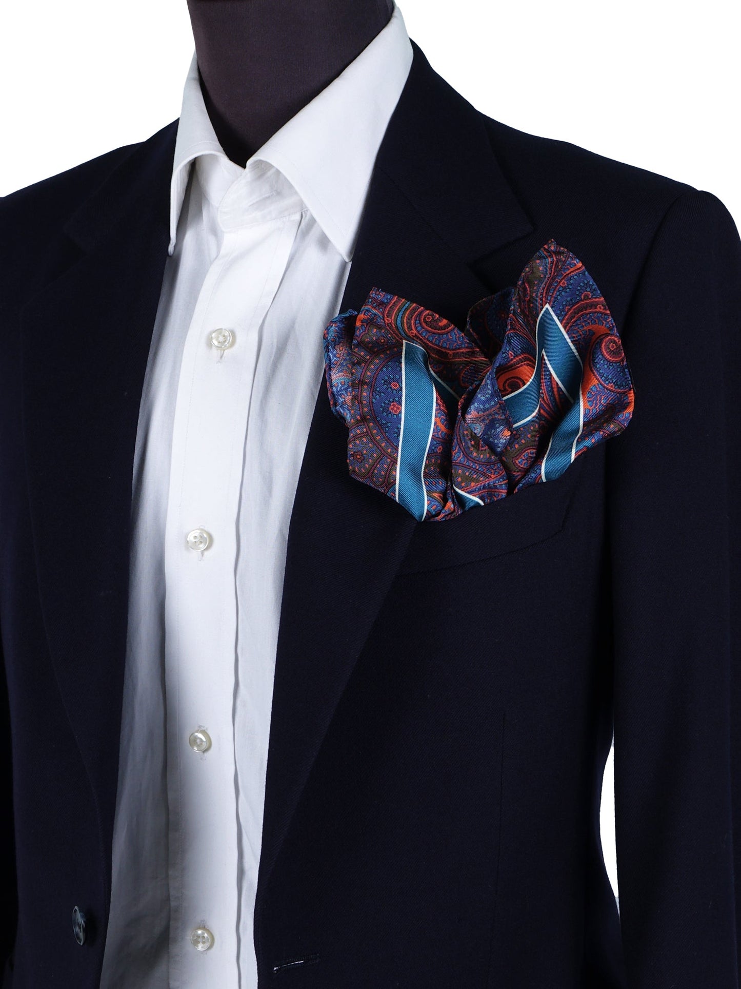 Pocket Square 45x45cm Brown in Printed Silk DINA