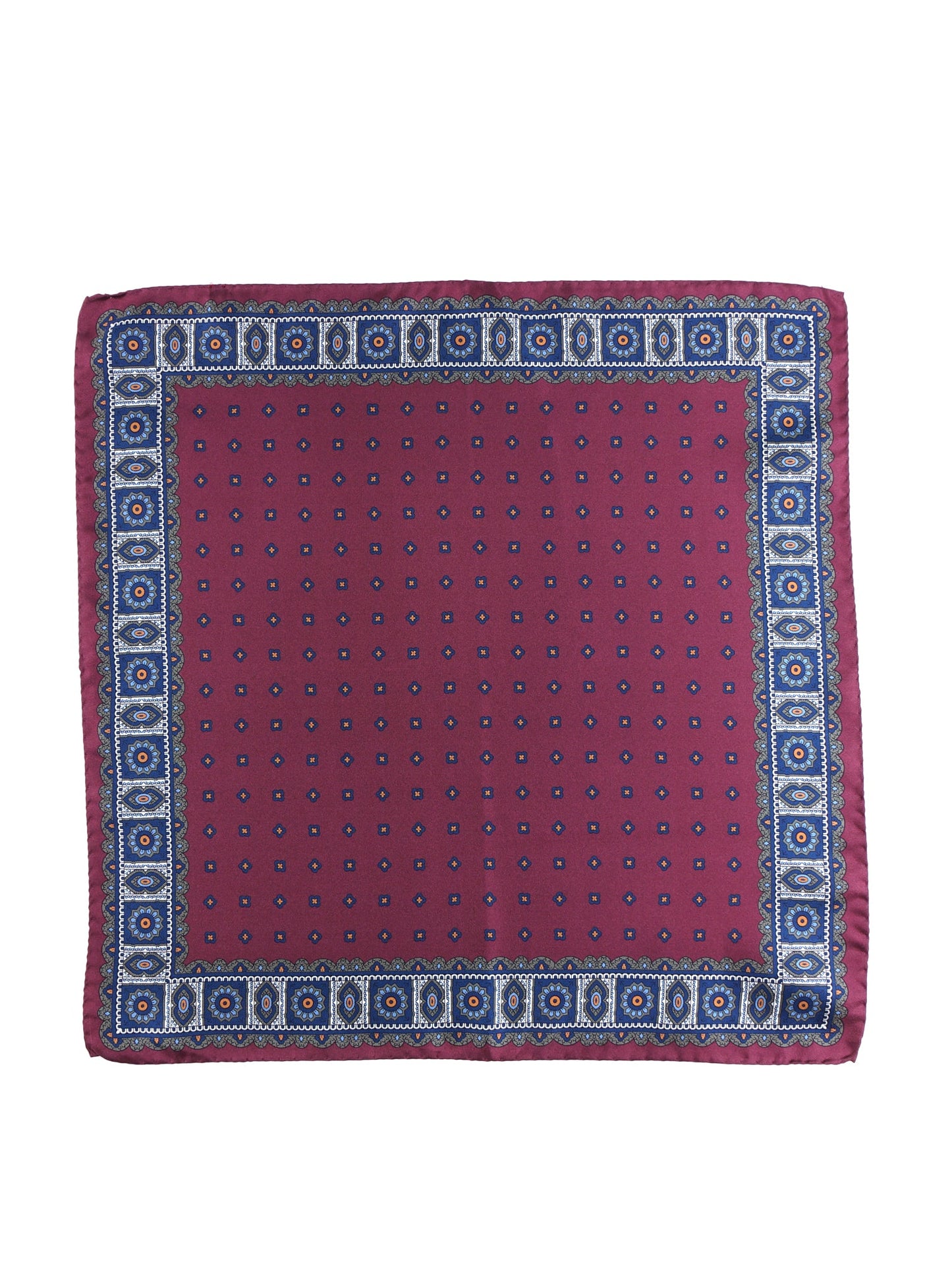 Pocket square 45x45cm bordeaux in printed silk DALI'