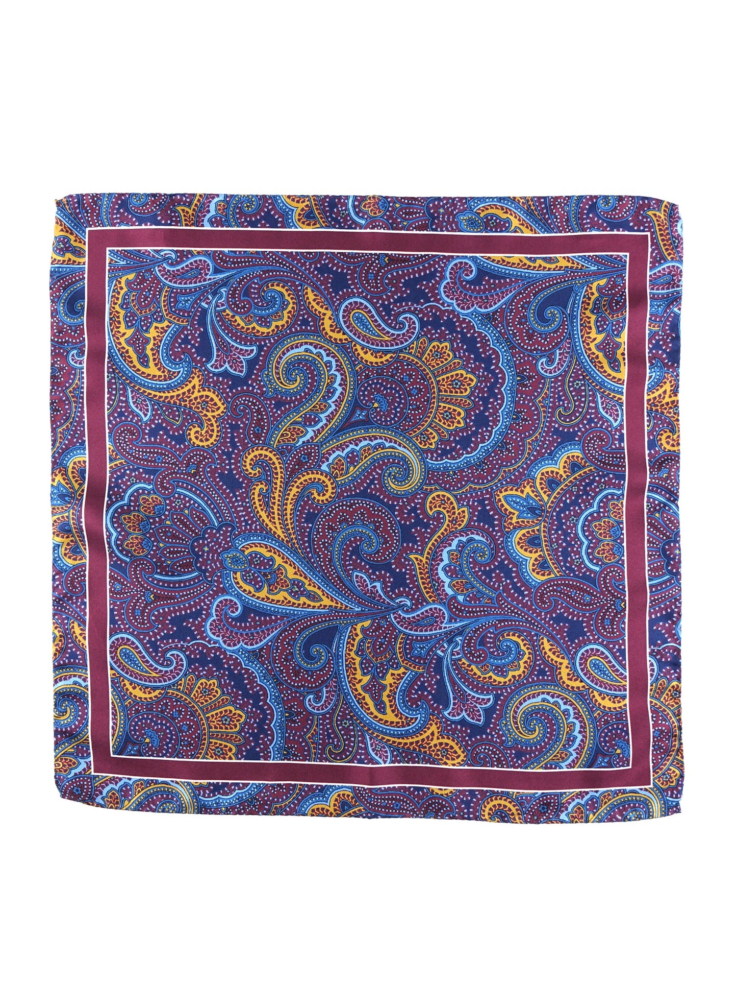 Pocket square 45x45cm burgundy in printed silk DINA