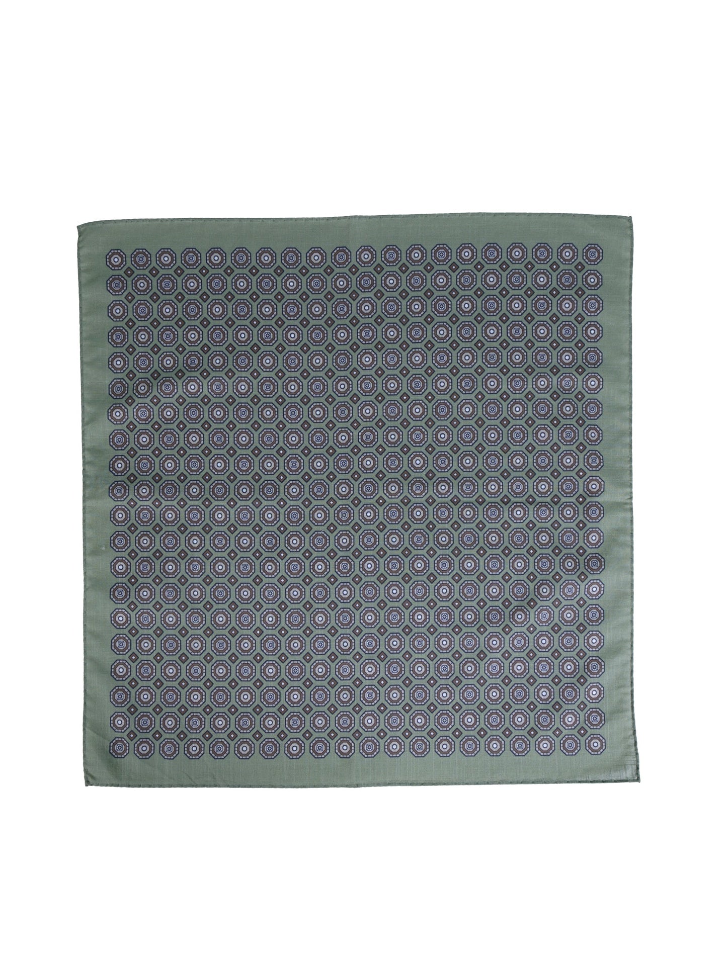 XL Green Cotton Pocket Square ROSERY