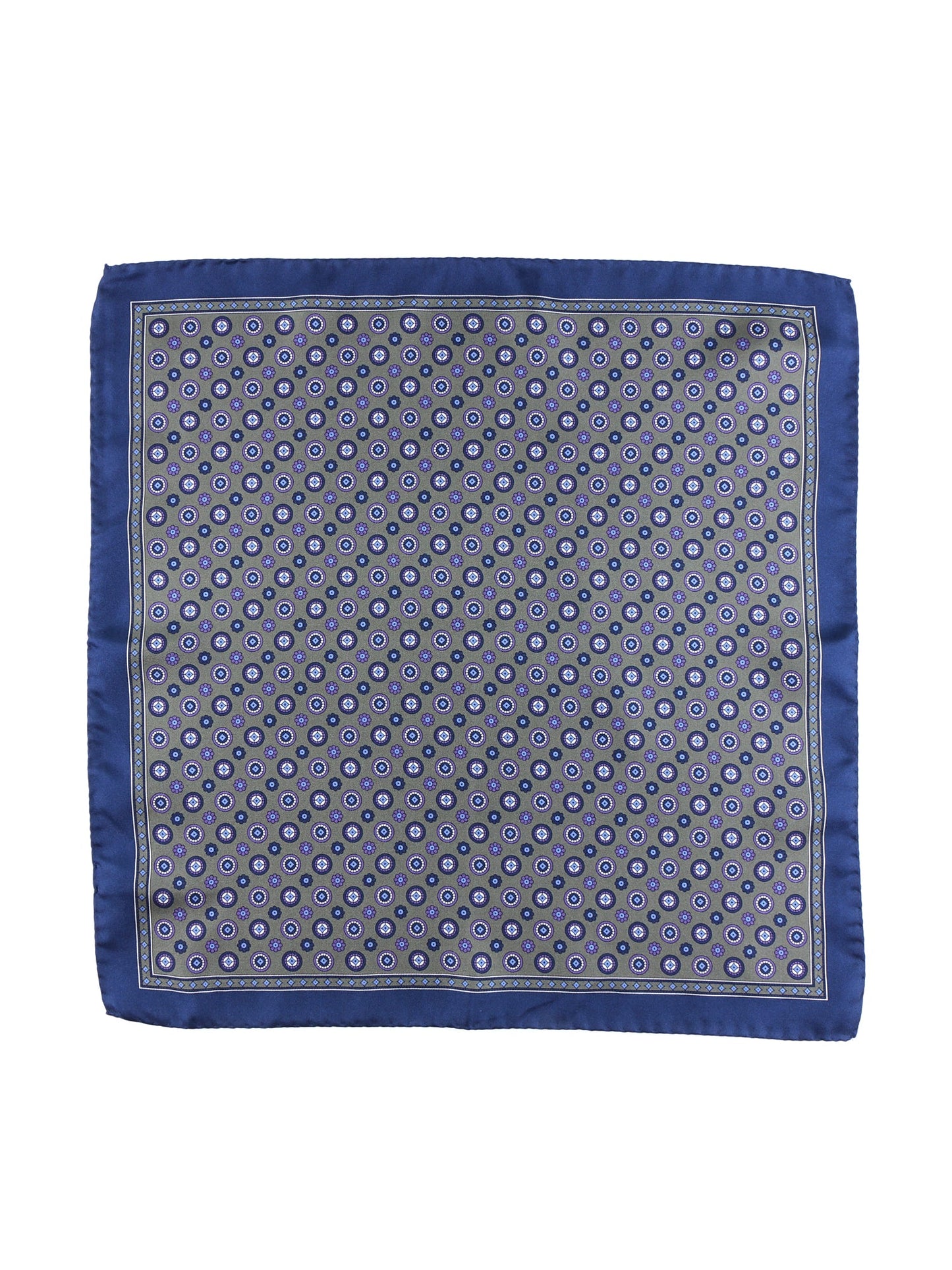 Pocket square 45x45cm gray in printed silk SKINNER