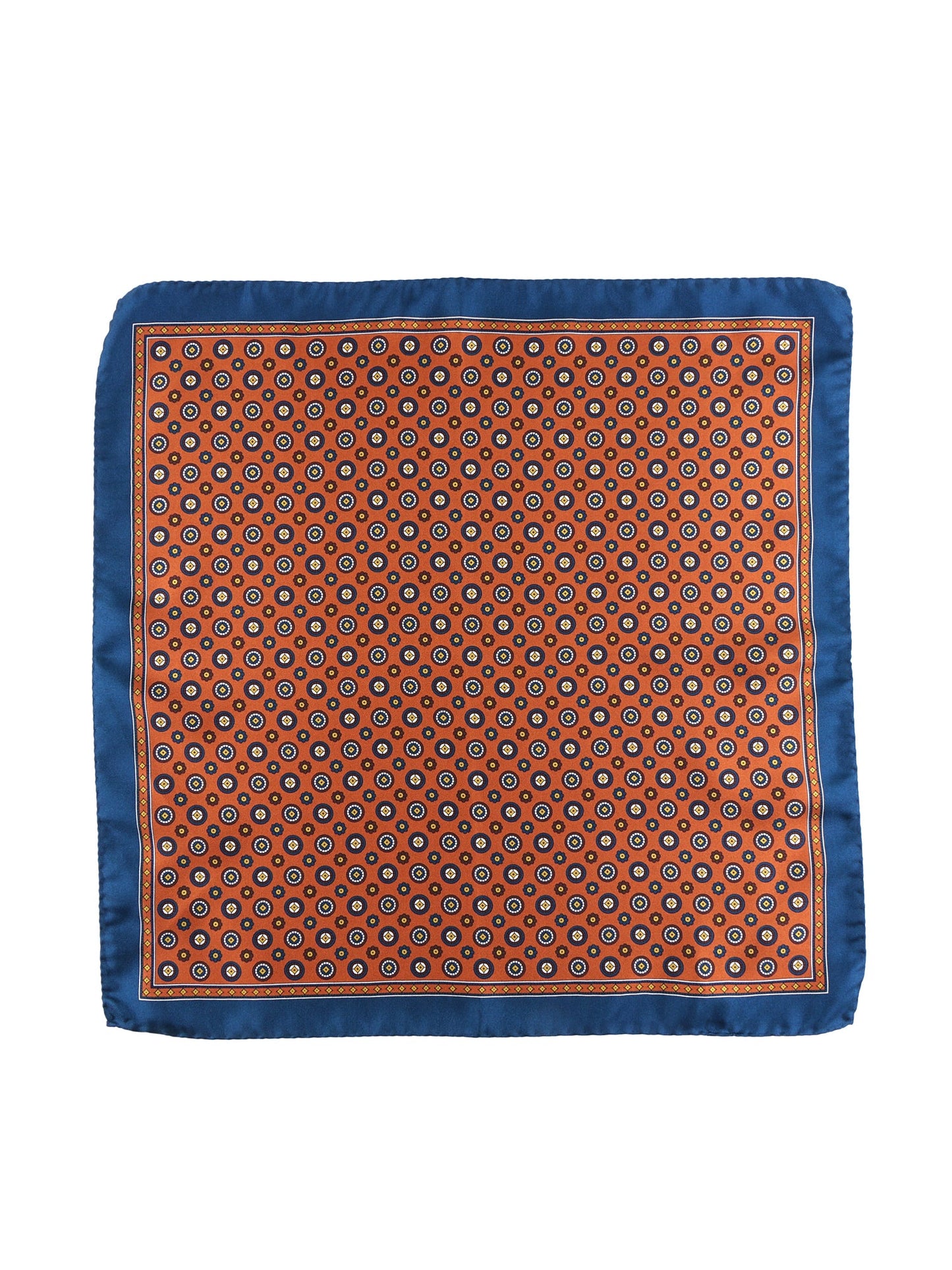 Pocket square 45x45cm orange in printed silk SKINNER