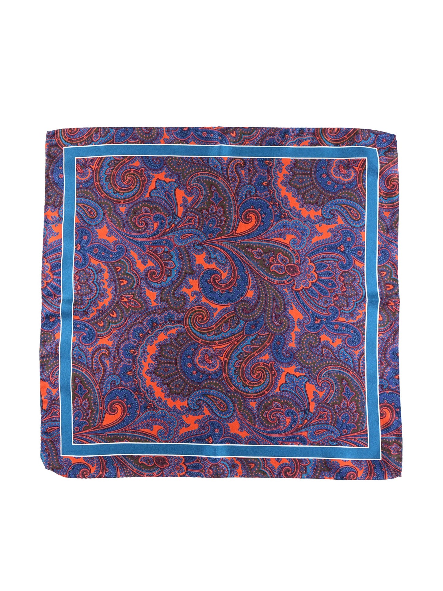 Pocket square 45x45cm orange in printed silk DINA