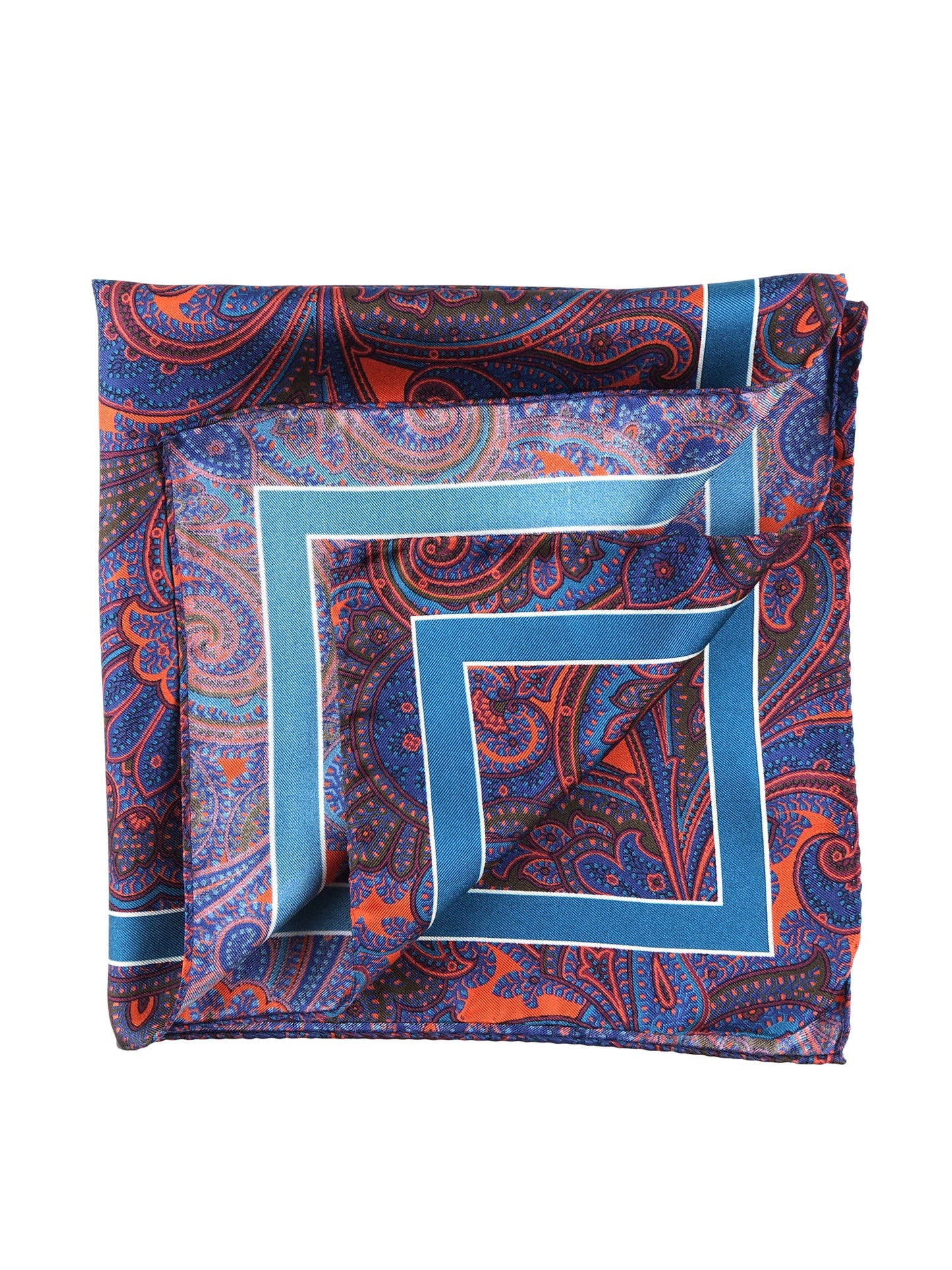 Pocket square 45x45cm orange in printed silk DINA