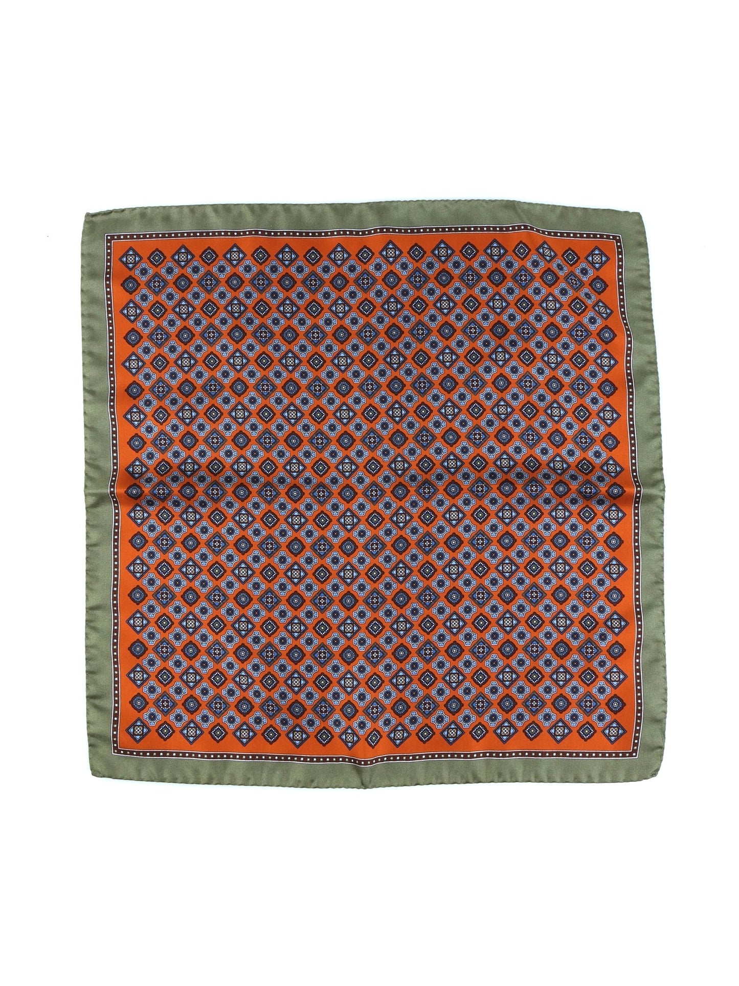 Orange Printed Silk XL Pocket Square DANIELE