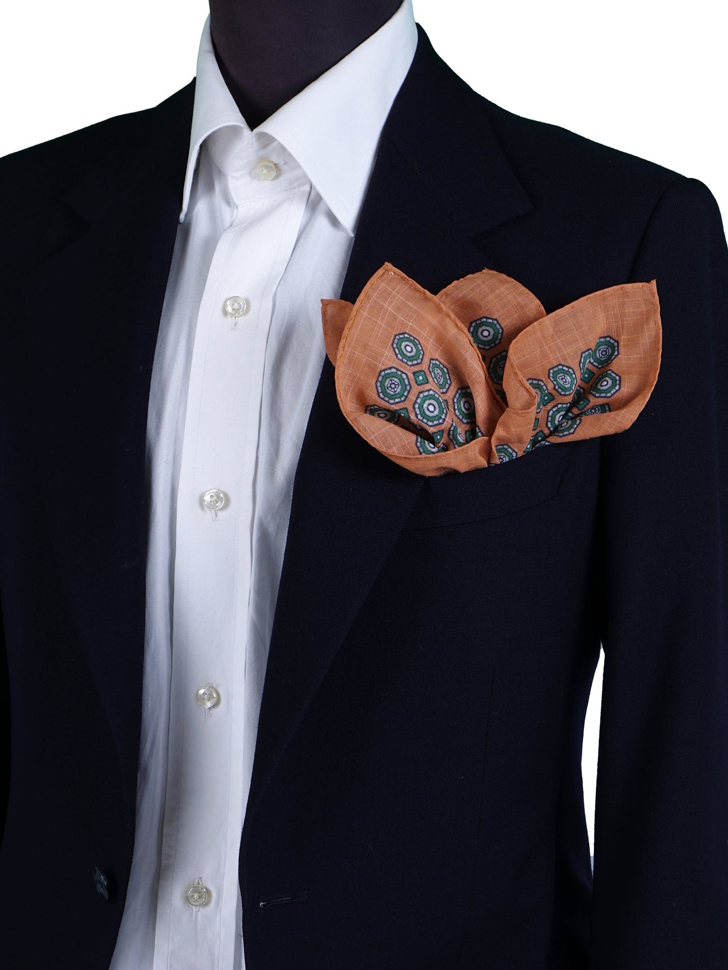 XL Orange Pocket Square in Pure Cotton ROSERY