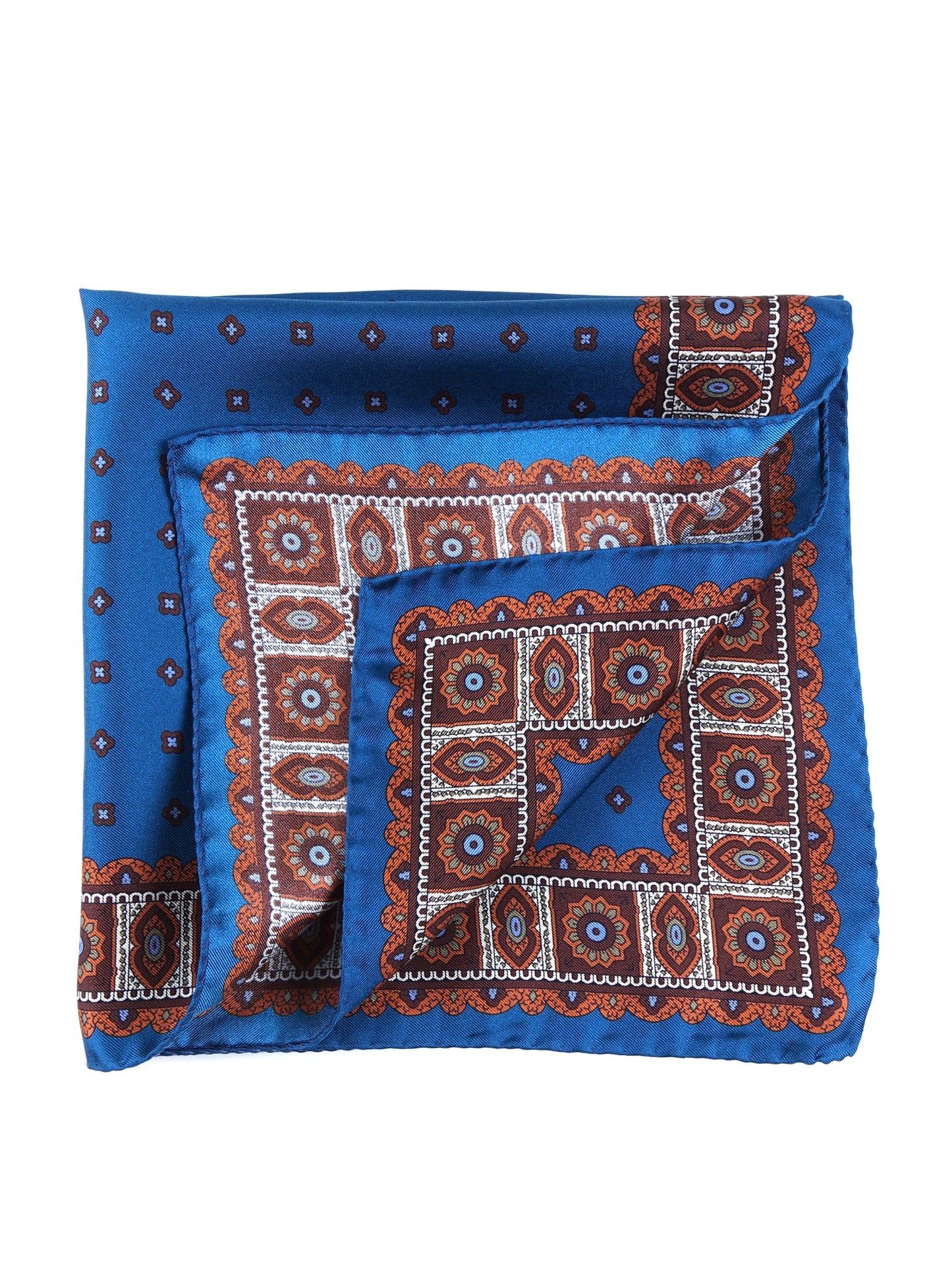 Pocket Square 45x45cm Teal in Printed Silk DALI