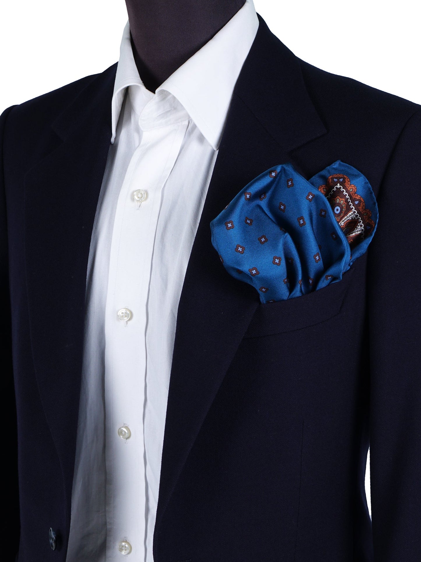 Pocket Square 45x45cm Teal in Printed Silk DALI