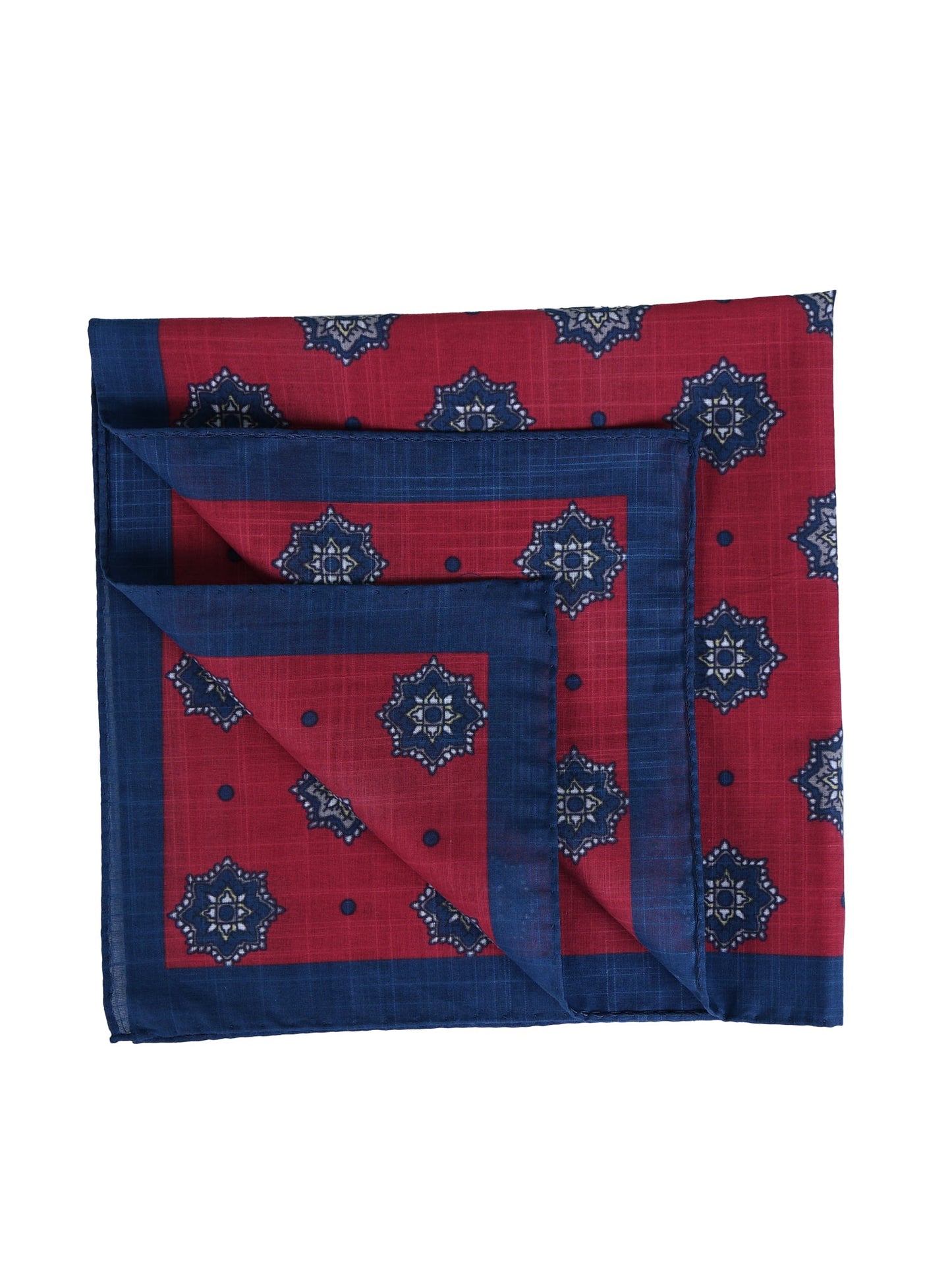 XL Red Pocket Square in Pure Cotton SHAKI