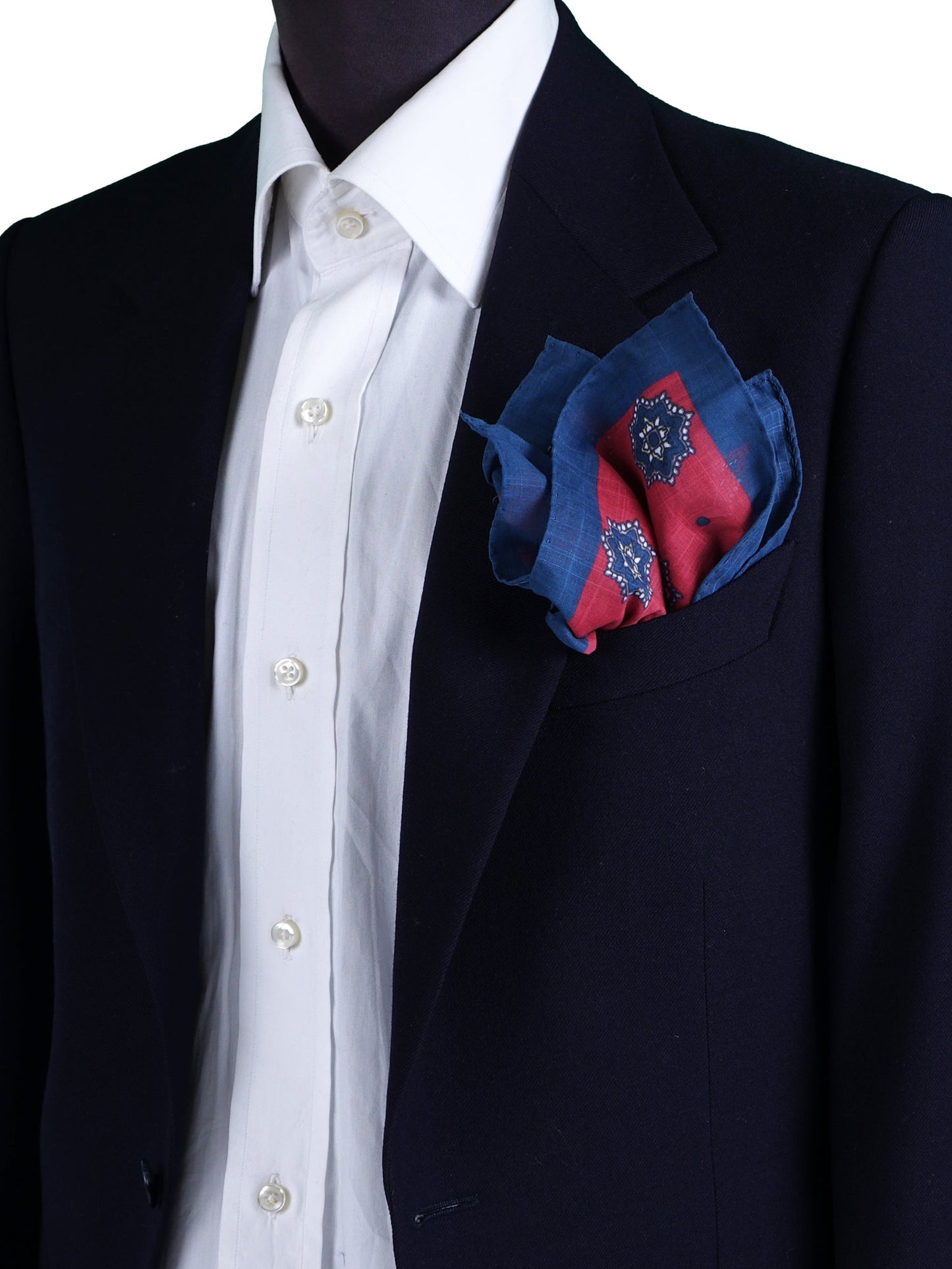 XL Red Pocket Square in Pure Cotton SHAKI